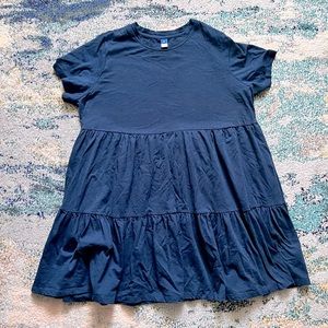 Old Navy XL…3 tier navy blue cotton dress
